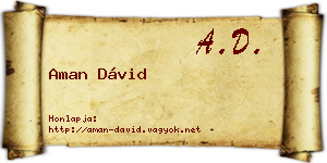 Aman Dávid névjegykártya